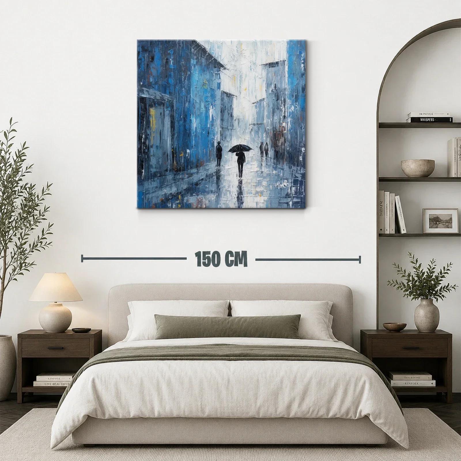 Callejones urbanas en lluvia con tonalidades azules — miniatura 3