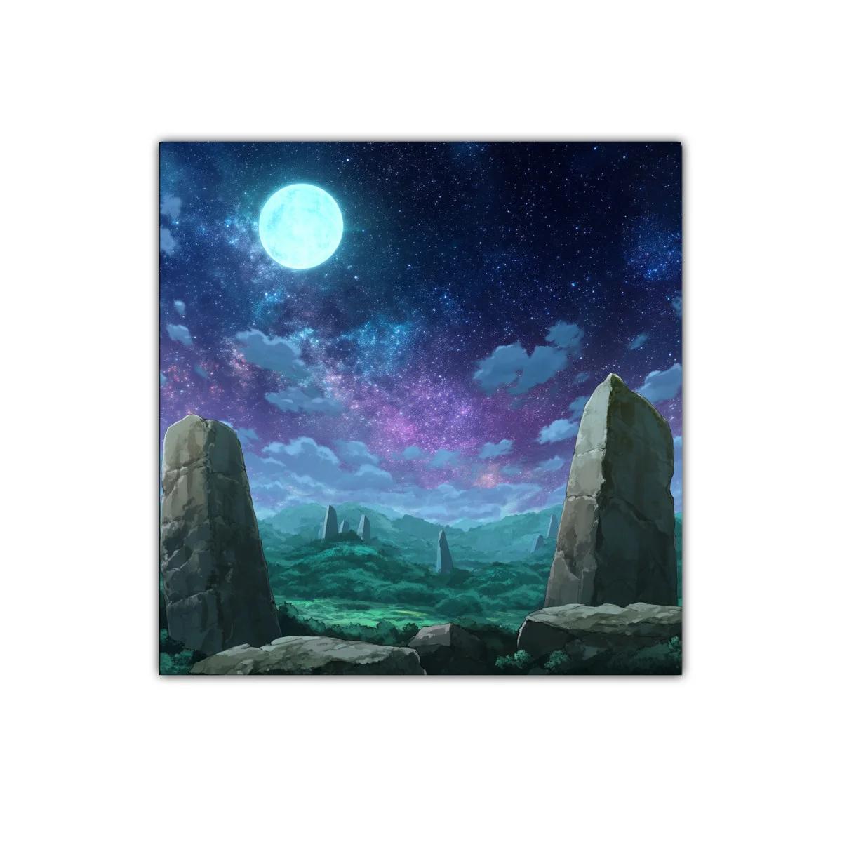 Paisaje nocturno con piedras monolíticas y cielo estrellado — imagen principal