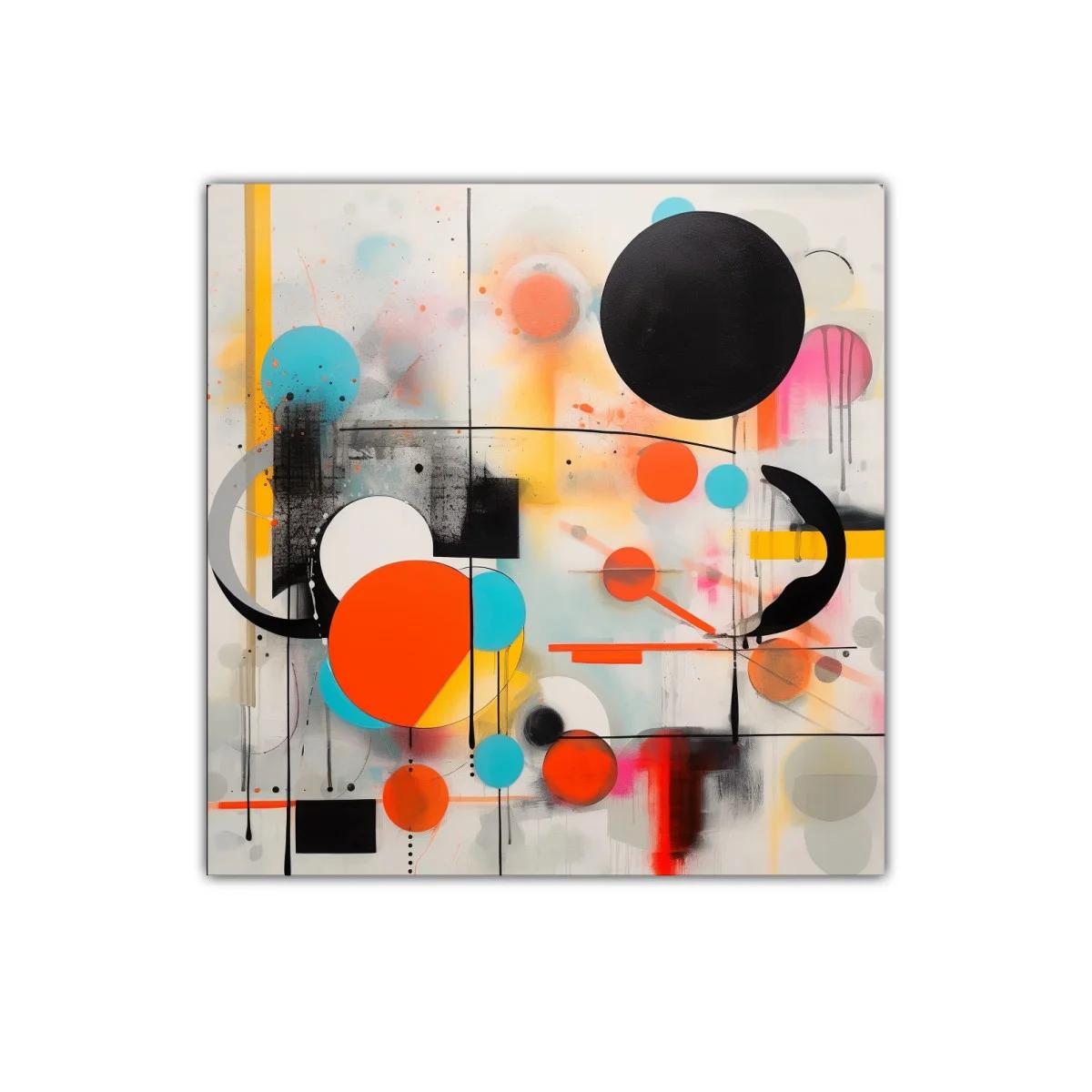 Composición abstracta con formas geométricas y colores vibrantes