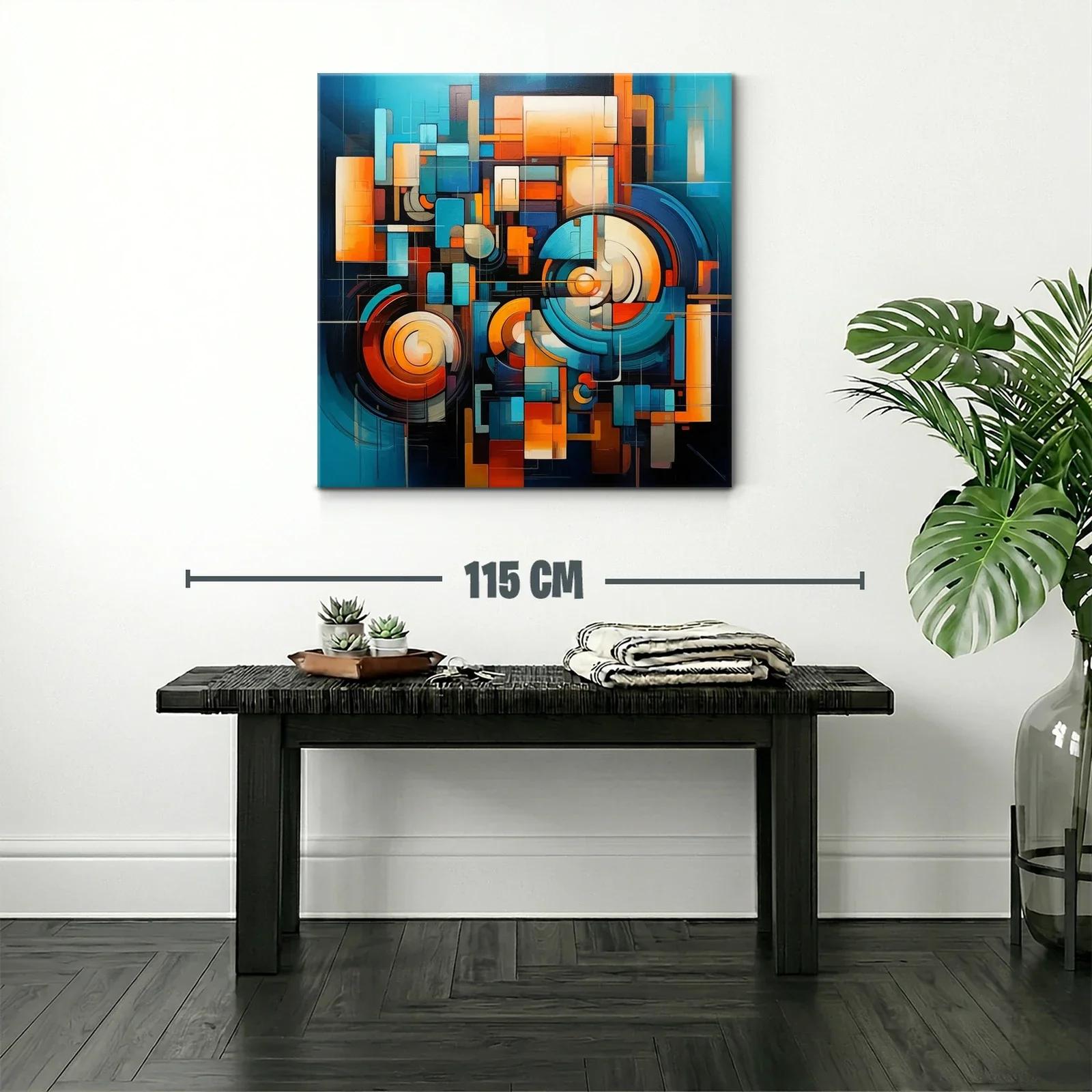 Composición abstracta con círculos y formas geométricas vibrantes — miniatura 2