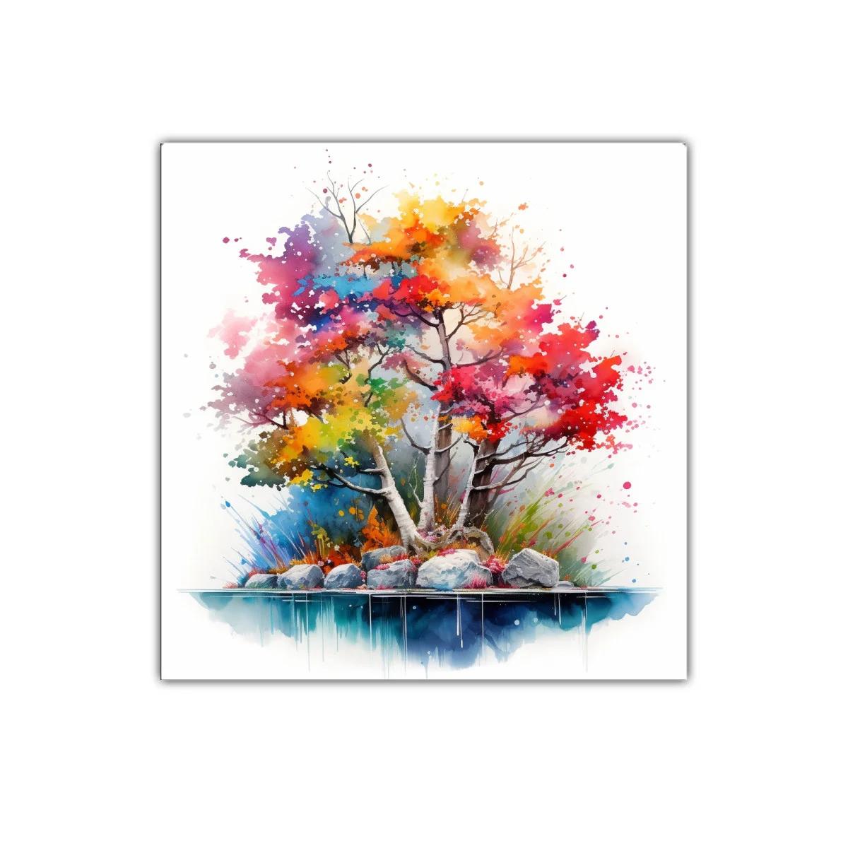Árbol multicolor con ramas y piedras vibrantes — imagen principal