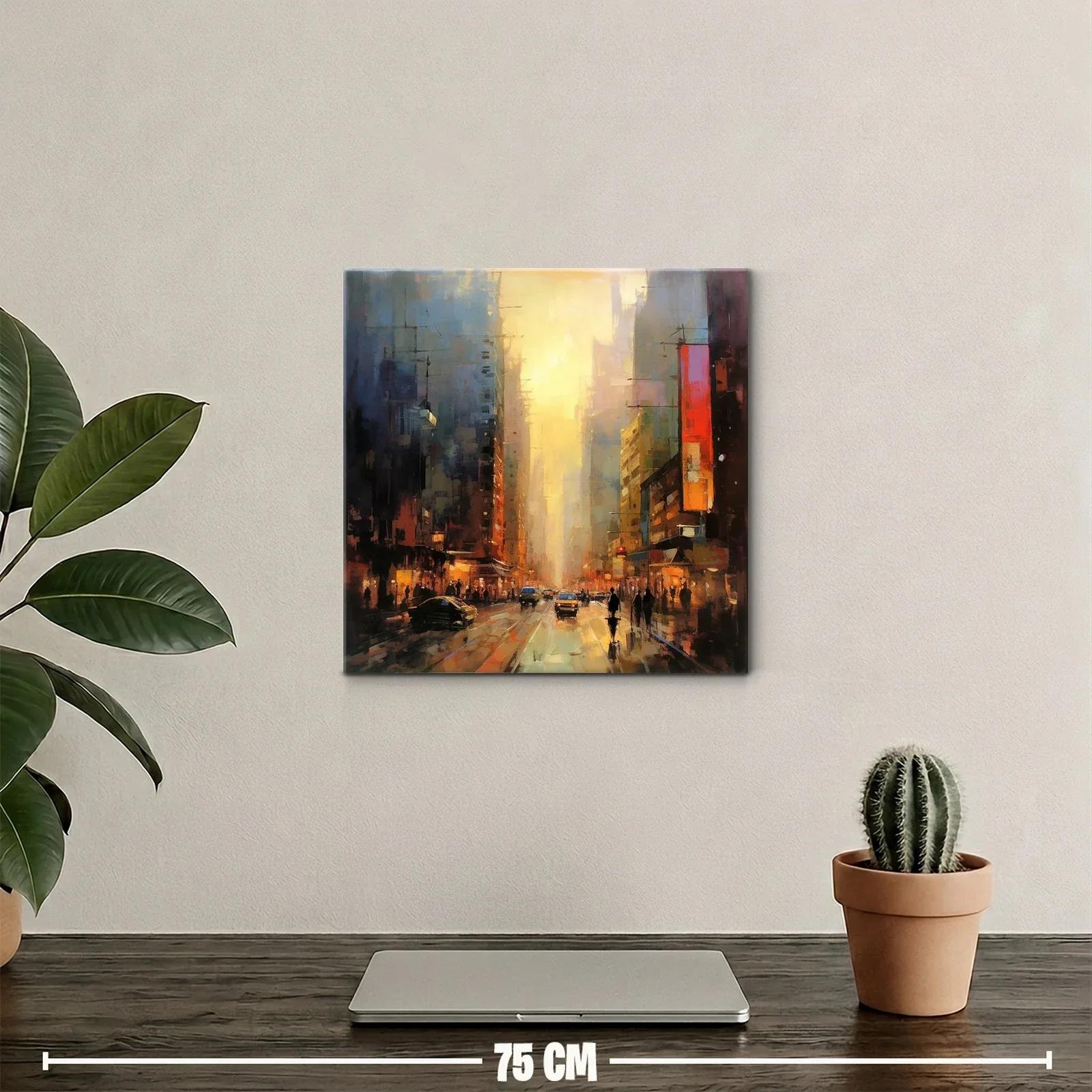 Atardecer urbano con luces cálidas en ciudad vibrante — miniatura 2