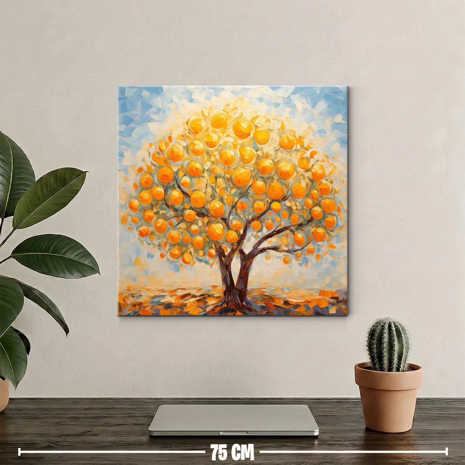 Árbol de naranjas iluminado en tonos cálidos y vibrantes — miniatura 2