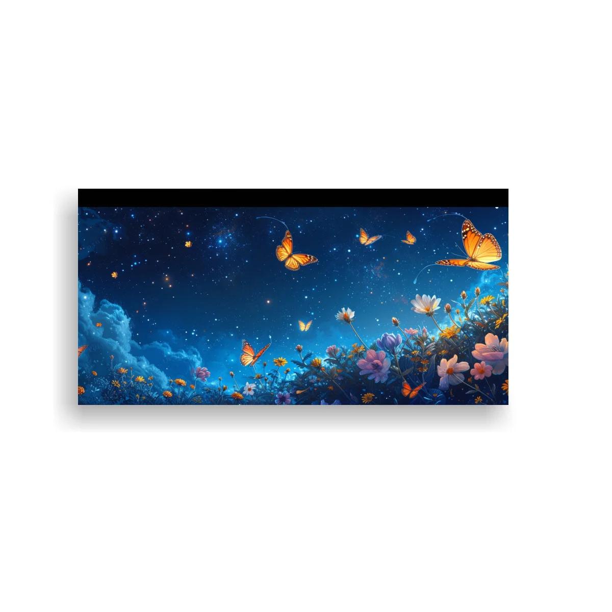 Cuadro mariposas naranjas sobre un campo de flores — imagen principal