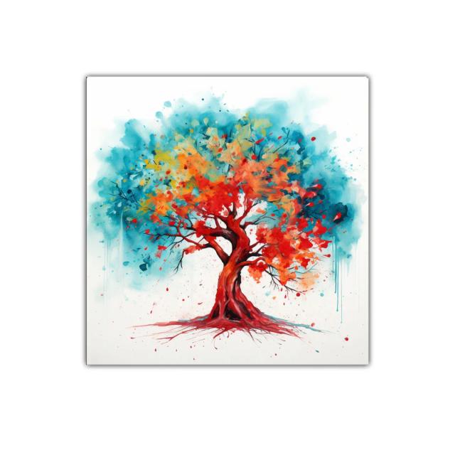 Árbol colorido con tonos vibrantes y energía dinámica