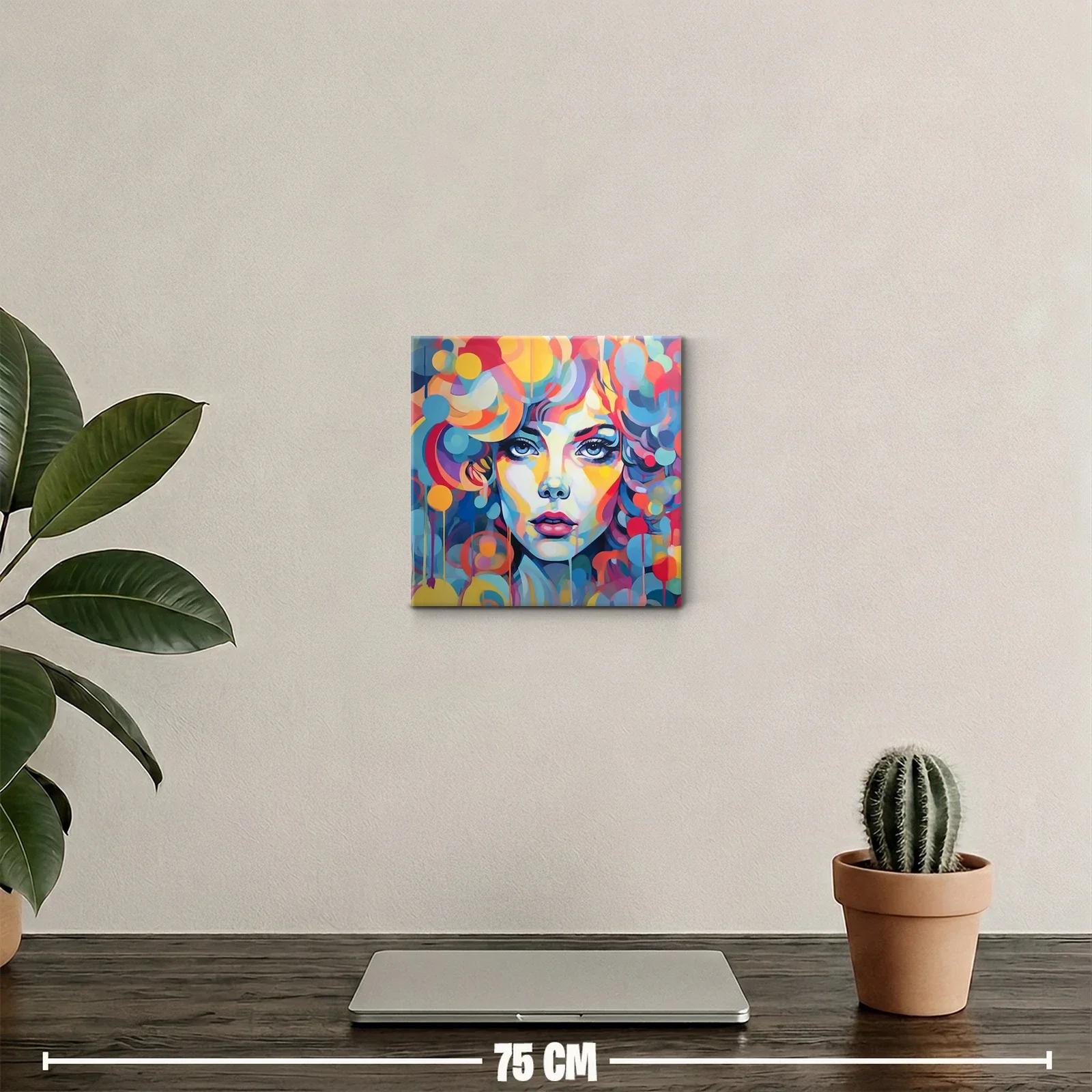 Retrato femenino con explosión de color y formas abstractas — miniatura 2
