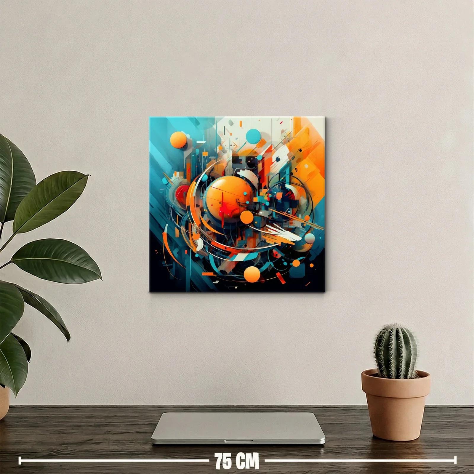 Cuadro abstracto con formas circulares y paleta vibrante — miniatura 2