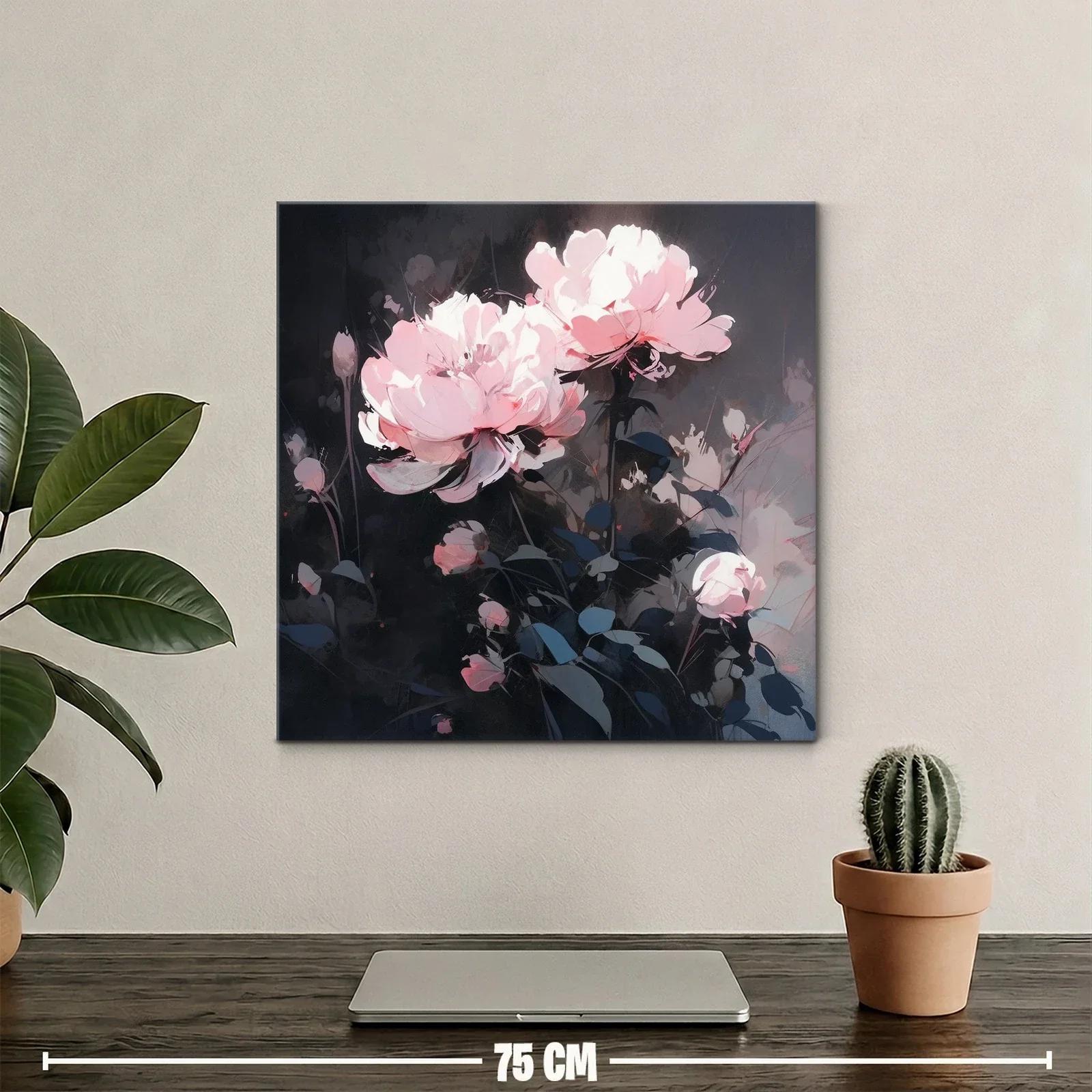 Flores delicadas en tonos suaves sobre fondo oscuro — miniatura 2