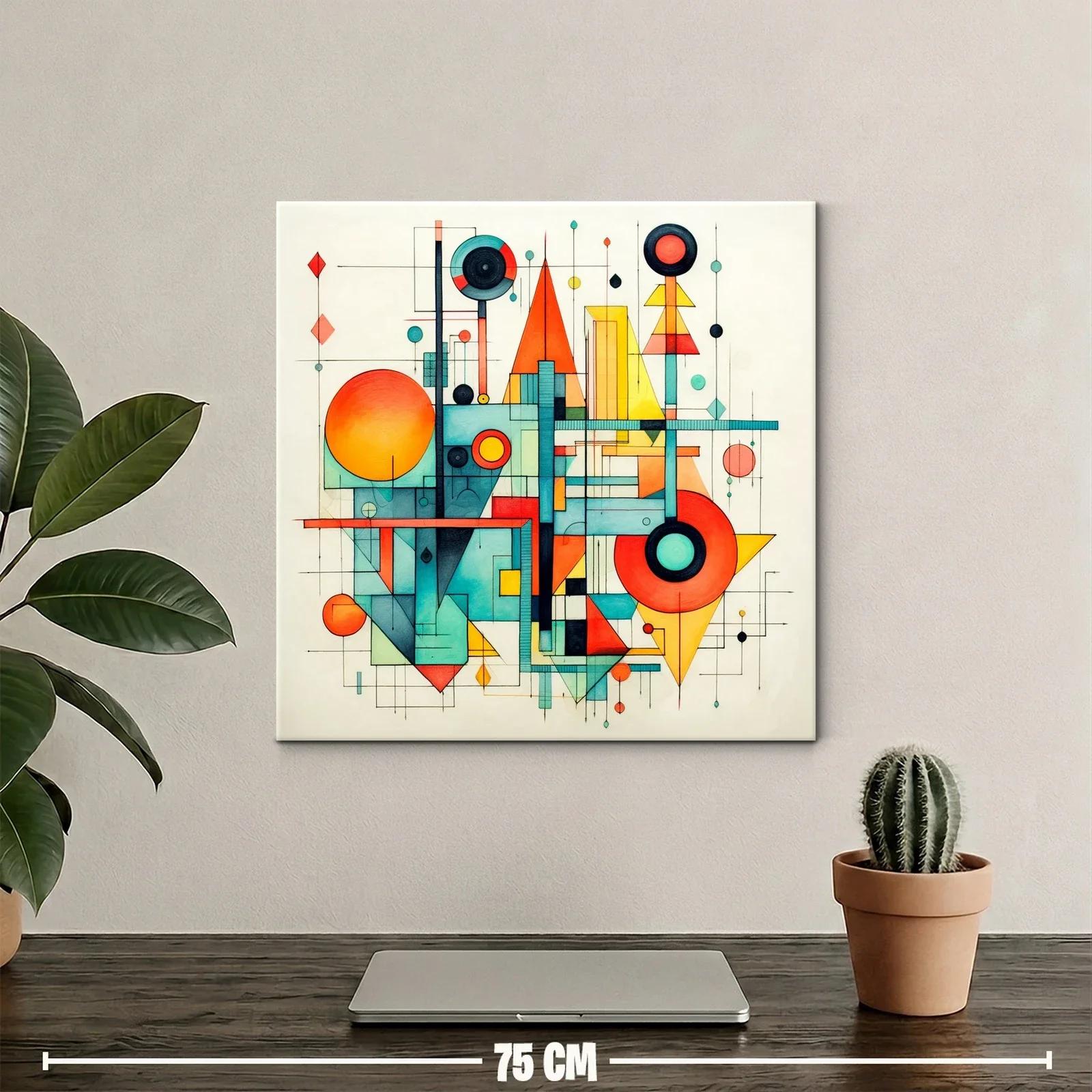 Composición geométrica vibrante con formas y líneas dinámicas — miniatura 2