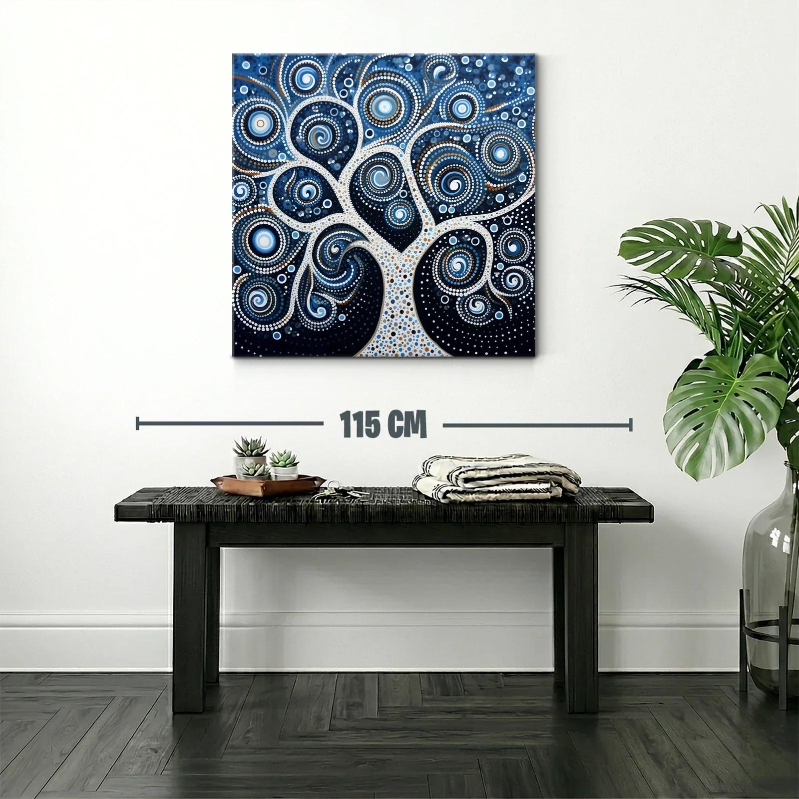 Árbol de espirales en tonos azul y blanco — miniatura 2