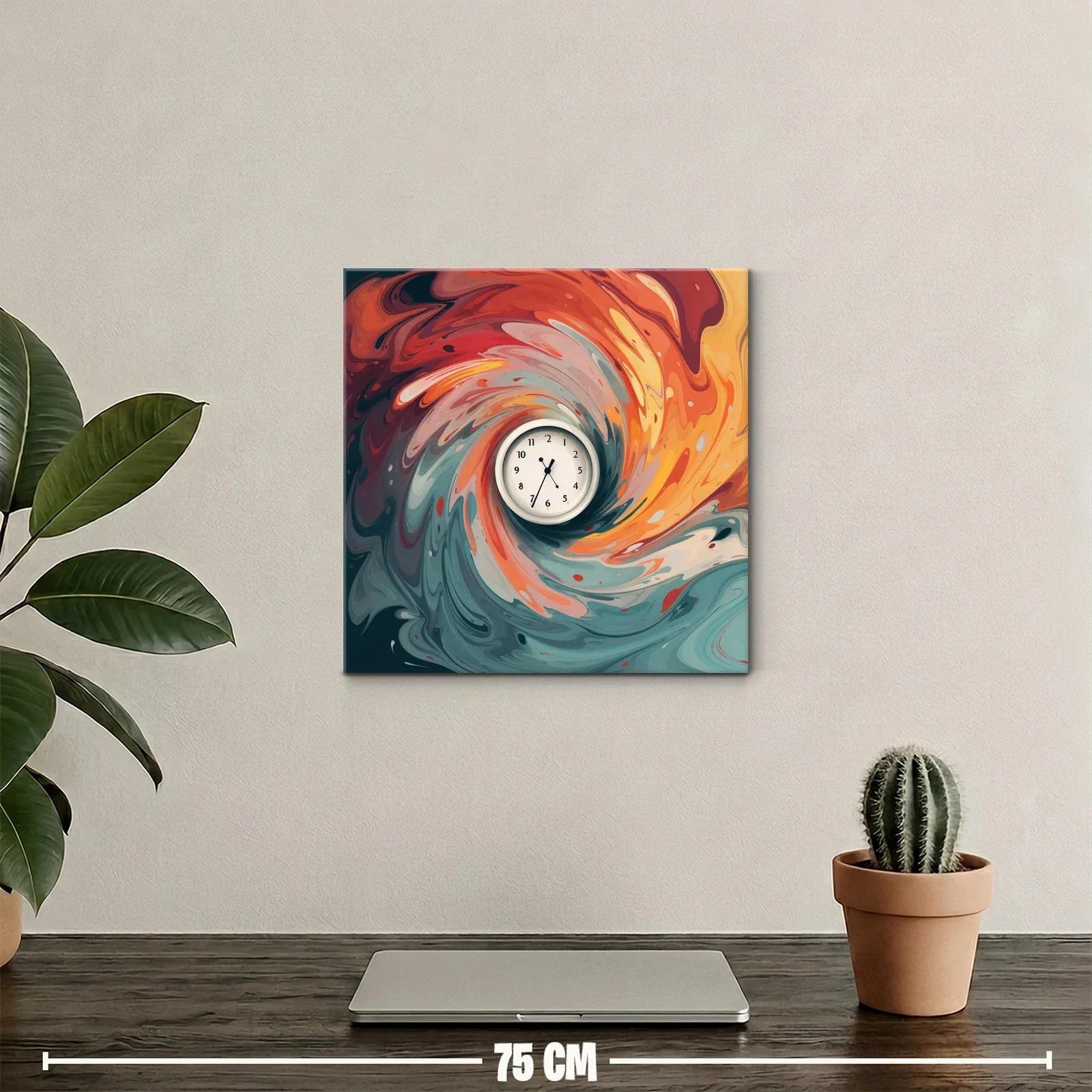 Abstracción en remolino con reloj central vibrante — miniatura 2