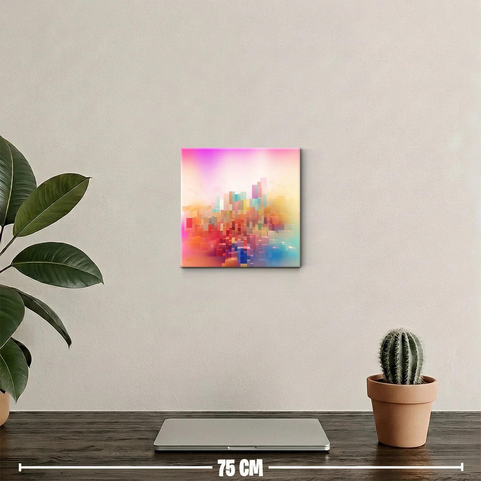 Composición abstracta en tonos cálidos y pastel vibrante — miniatura 2