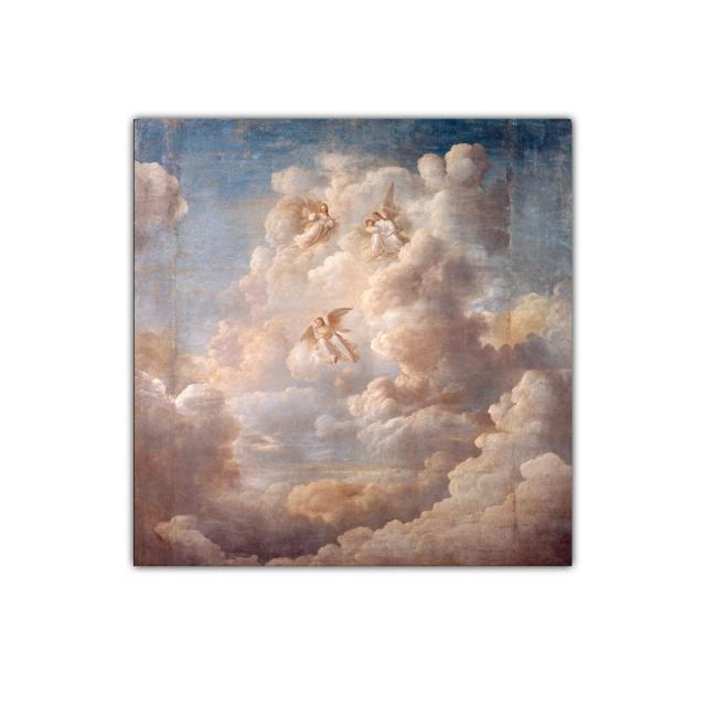 Cuadro decorativo con ángeles entre nubes celestiales