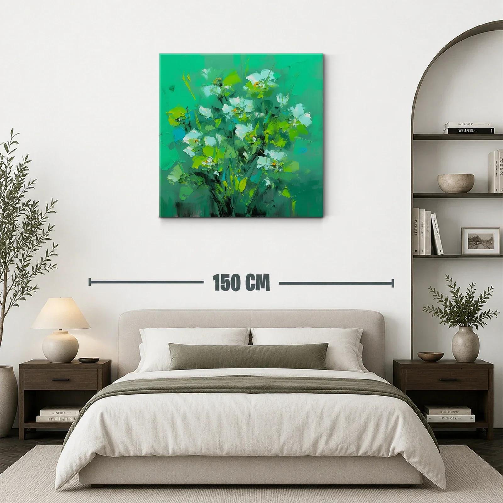Composición floral en tonos verdes y blancos — miniatura 3