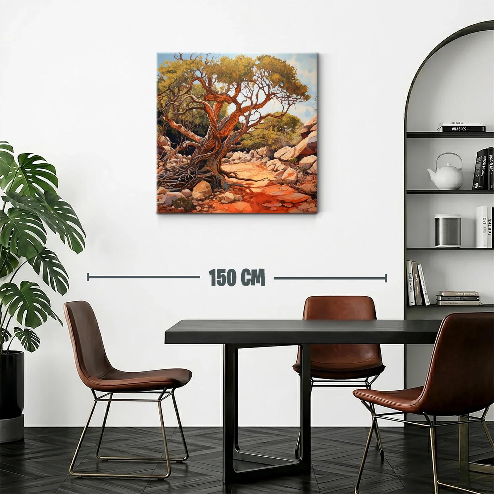 Paisaje natural con árbol antiguo y caminos entre rocas — miniatura 2