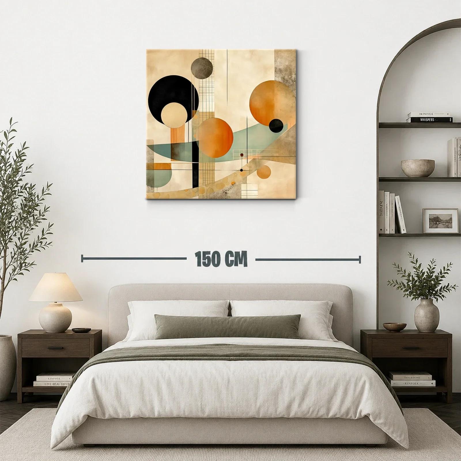 Arte abstracto con formas circulares en tonos cálidos y neutros — miniatura 3