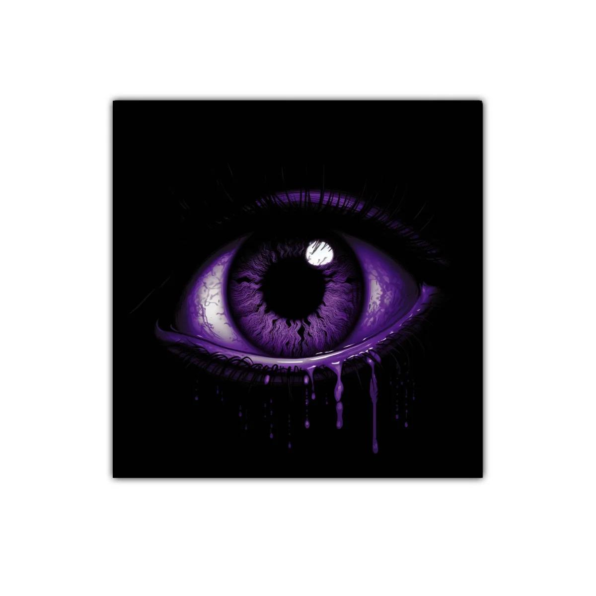 Cuadro decorativo ojo púrpura impactante y enigmático — imagen principal