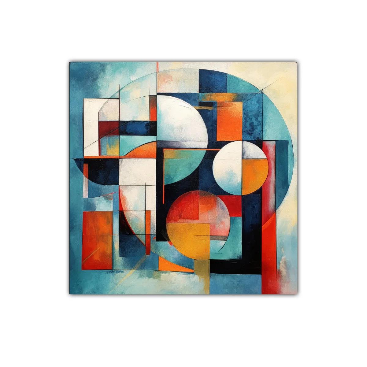 Cuadro abstracto con formas geométricas y colores vibrantes — imagen principal