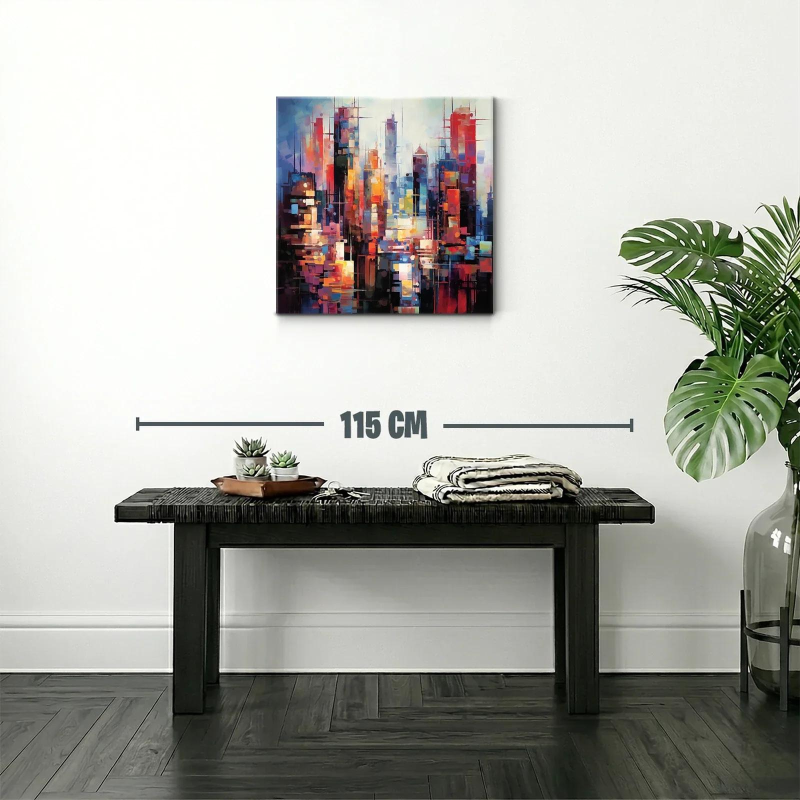Ciudad vibrante con tonos cálidos y fríos contrastantes — miniatura 2