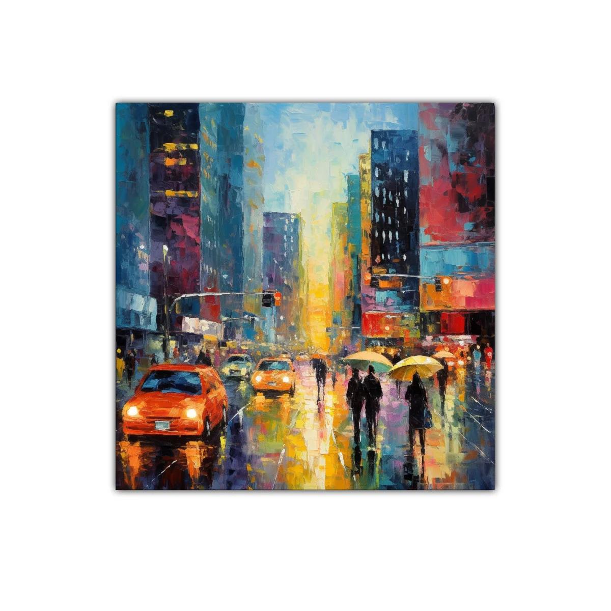 Atardecer urbano con luces y reflejos vibrantes — imagen principal