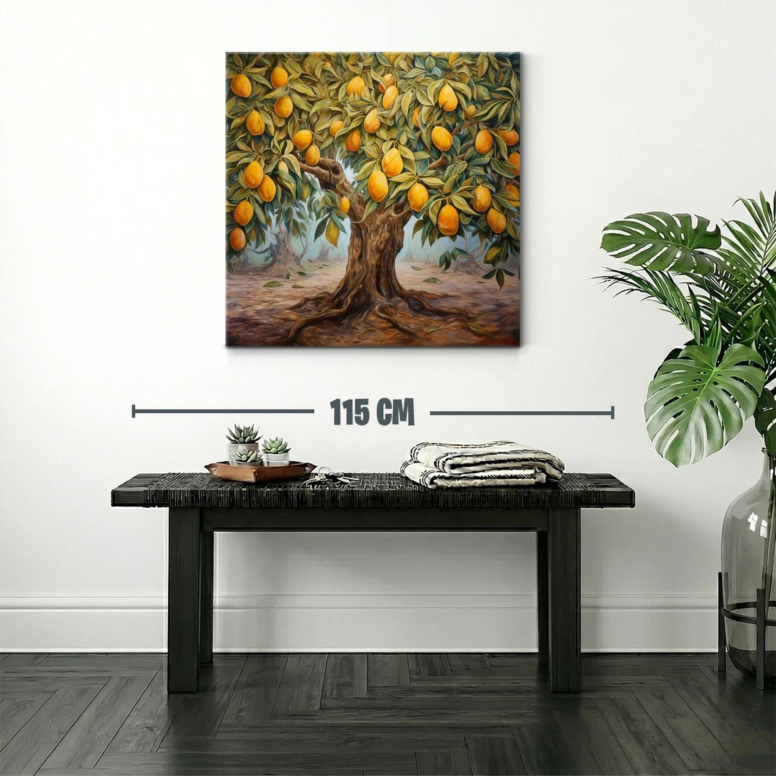 Árbol cargado de frutas vibrantes en paisaje sereno — miniatura 2