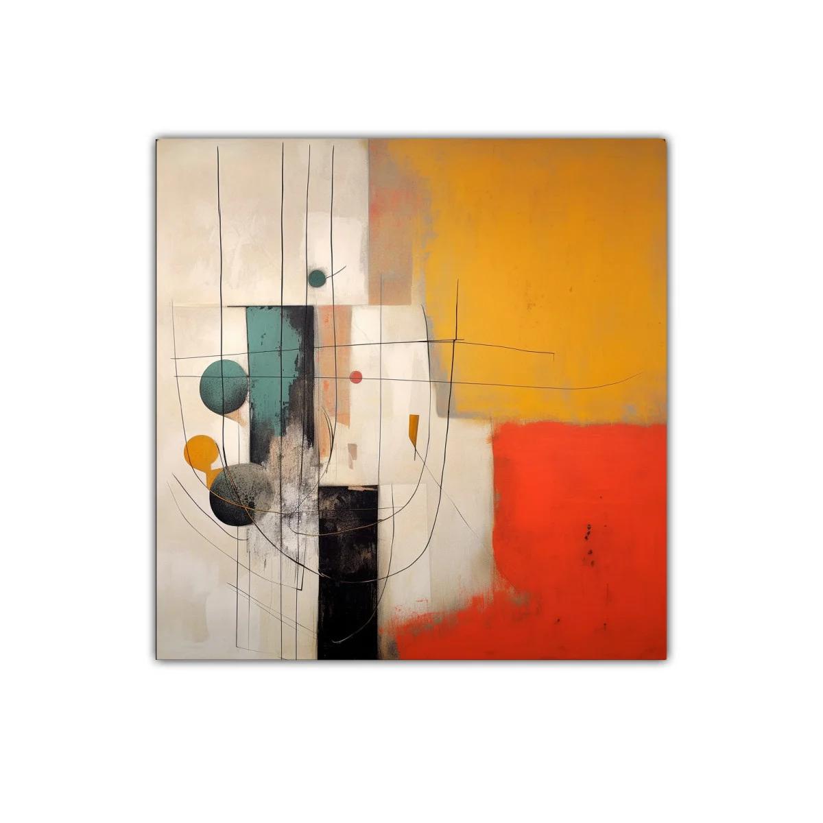 Composición abstracta con formas geométricas y colores cálidos — imagen principal