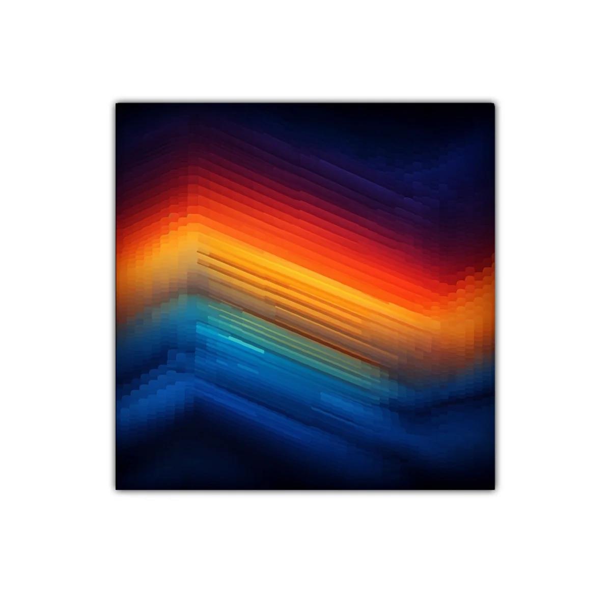 Cuadro abstracto con vibrantes contrastes de luz y color