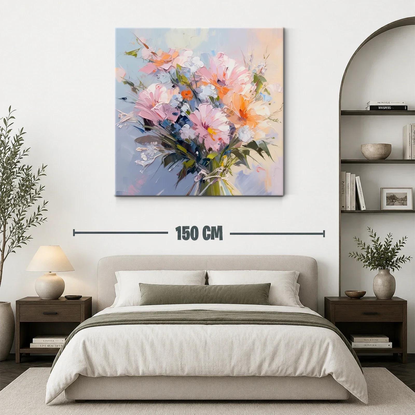 Ramo de flores vibrantes con tonos pastel y cálidos — miniatura 3