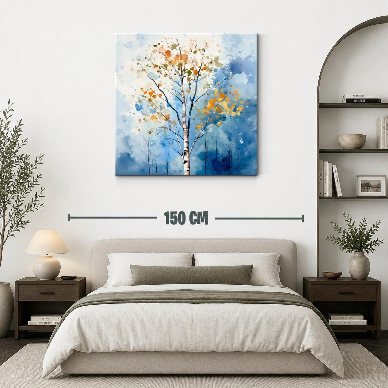 Árbol otoñal entre cielos azules y tonos cálidos — miniatura 3