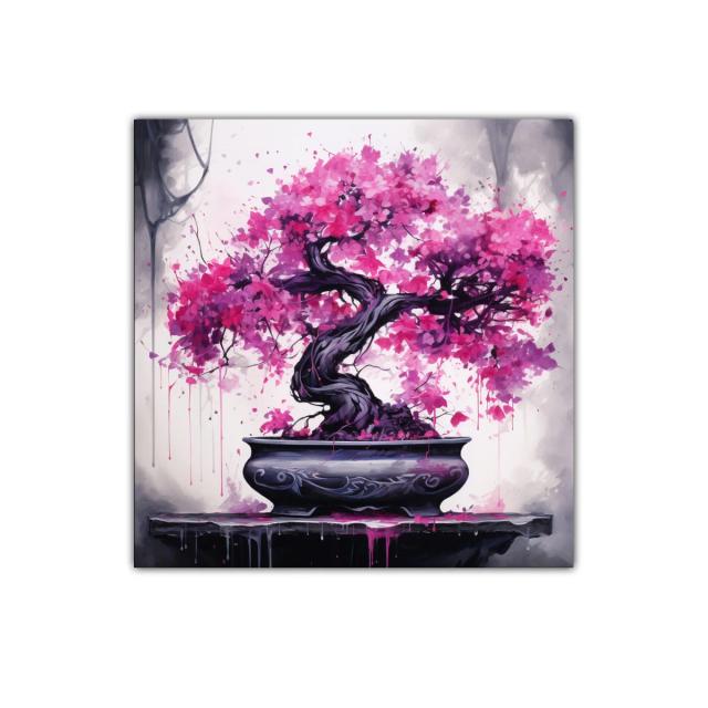 Bonsái con flores intensas para decoración elegante