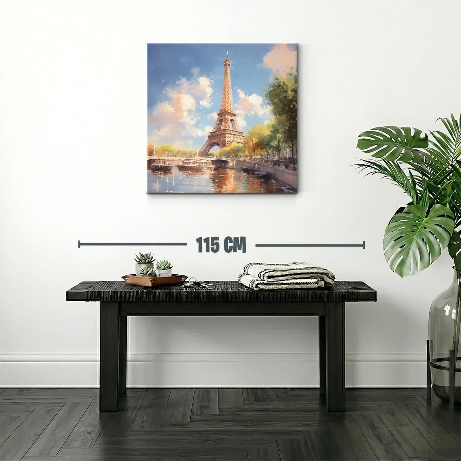 Encanto parisino con vista sobre el río y la torre Eiffel — miniatura 2