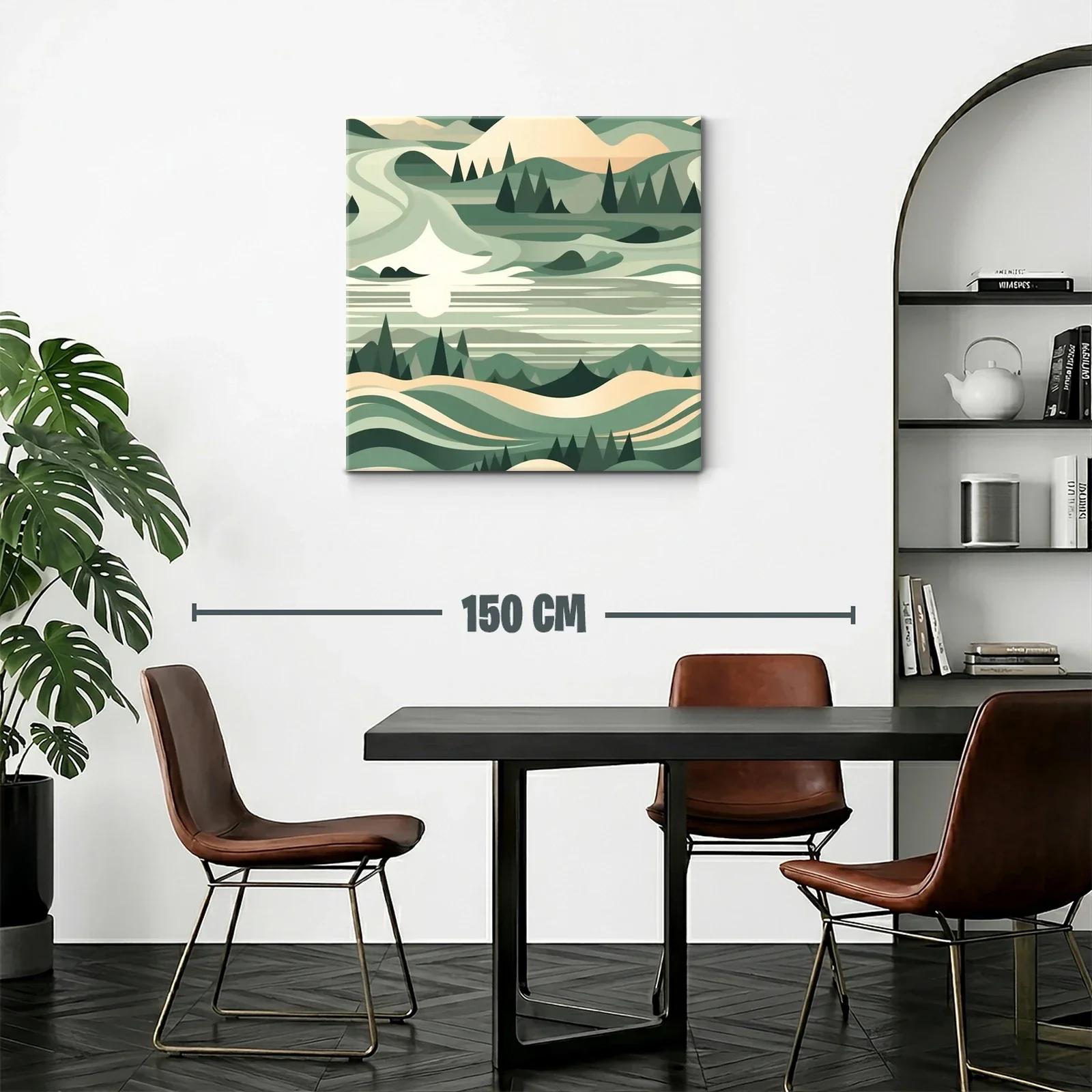 Paisaje abstracto en tonos verdes y beige — miniatura 2