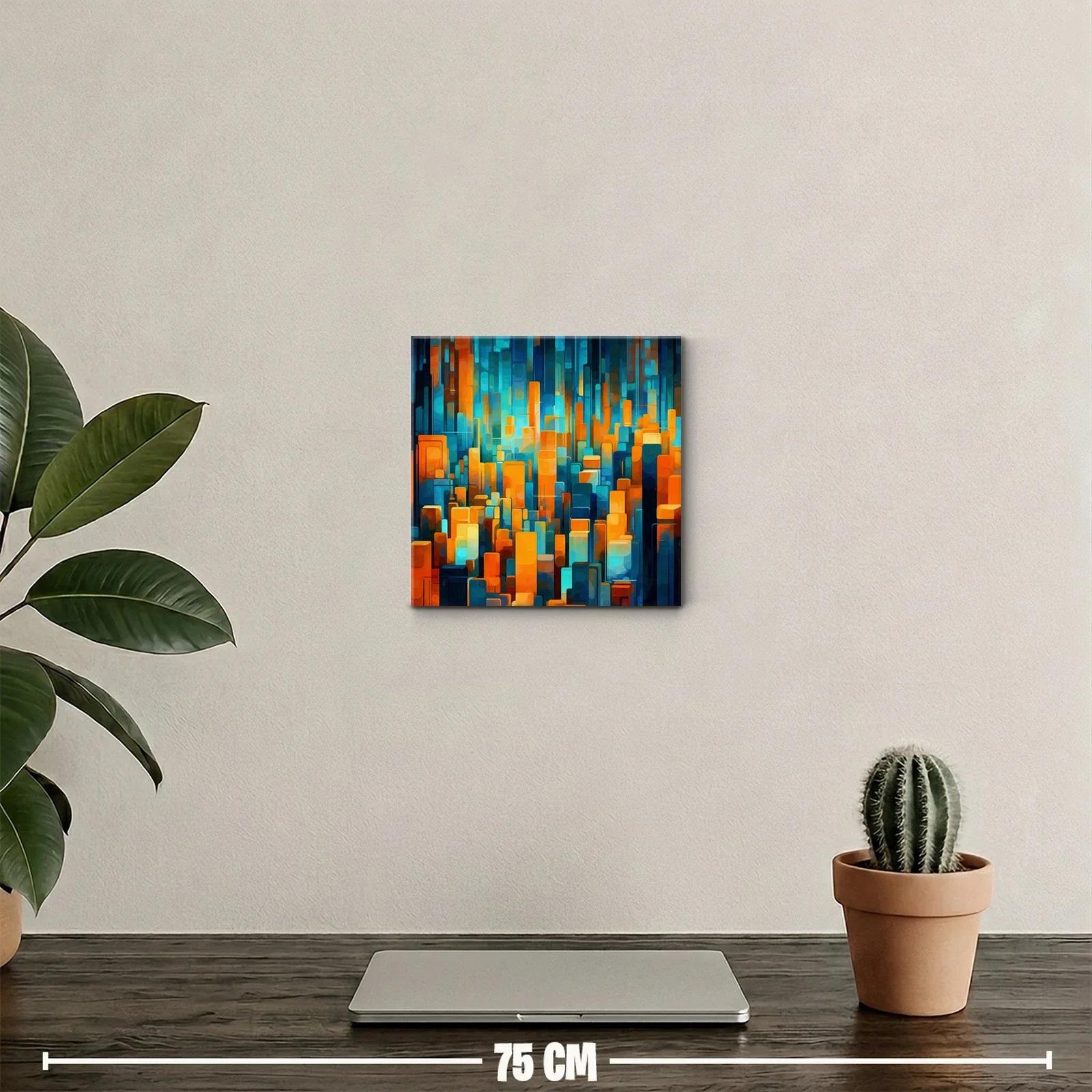 Composición geométrica urbana en tonos vibrantes — miniatura 2