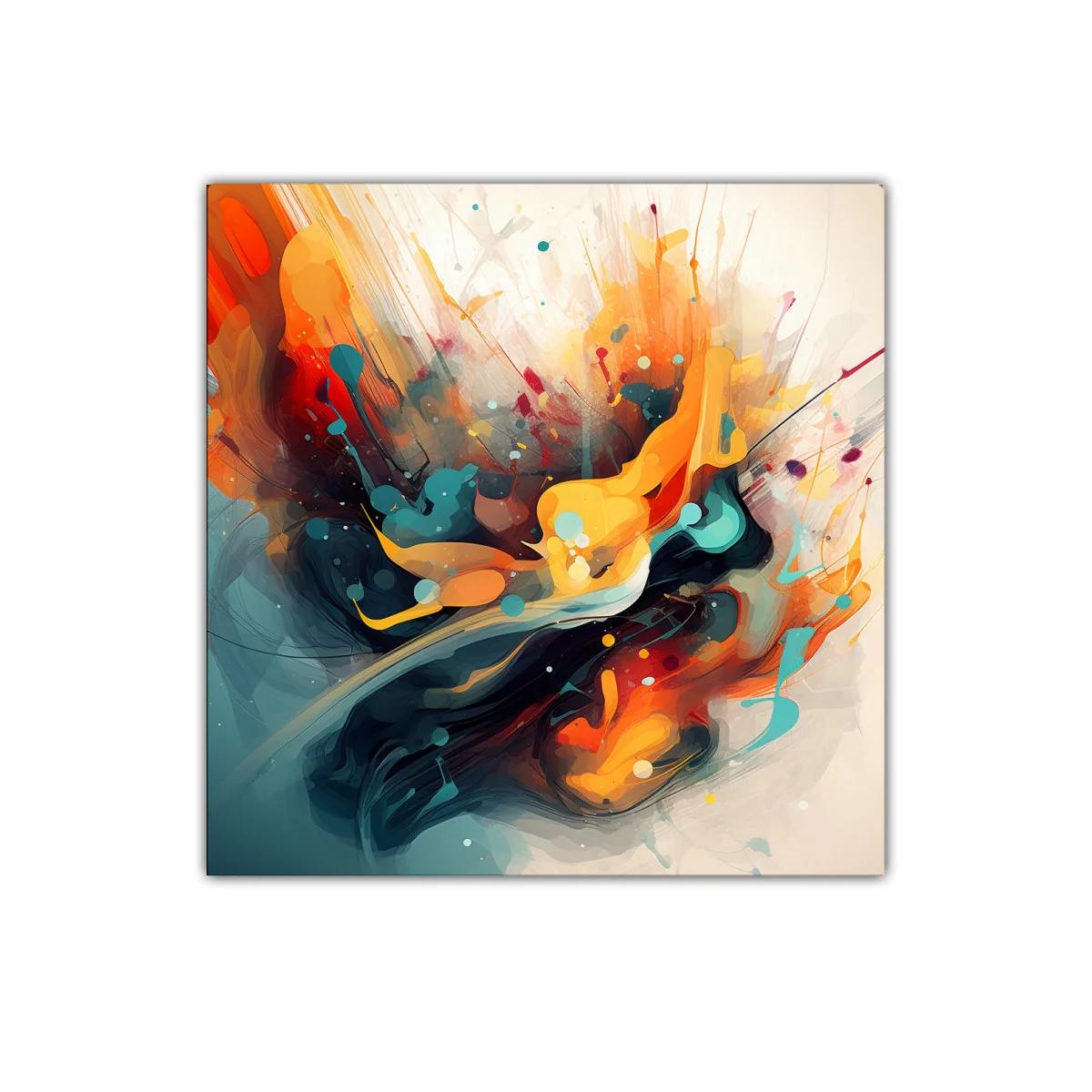 Cuadro abstracto con explosión vibrante de colores vivos — imagen principal