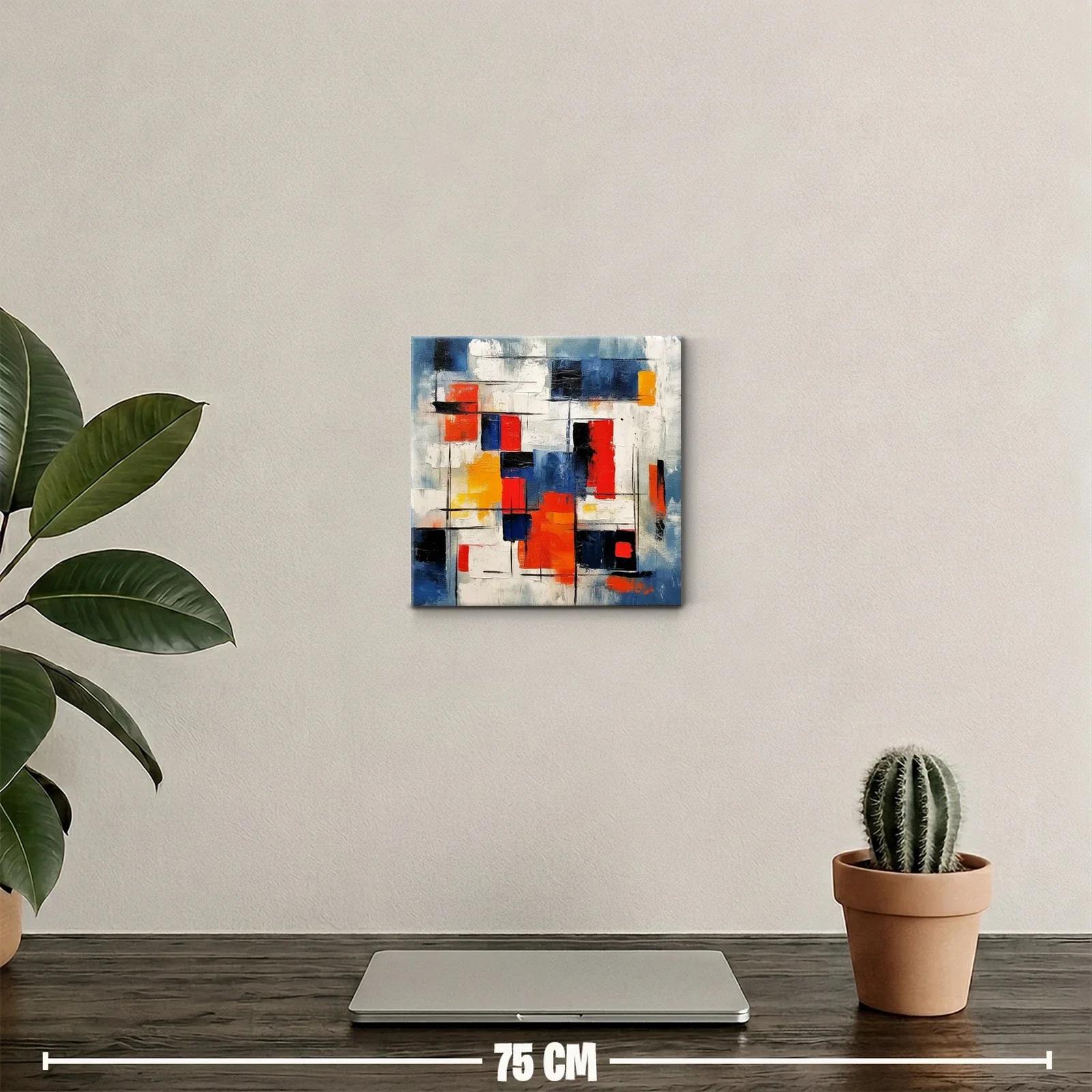 Composición abstracta en vibrantes tonos azul rojo y amarillo — miniatura 2