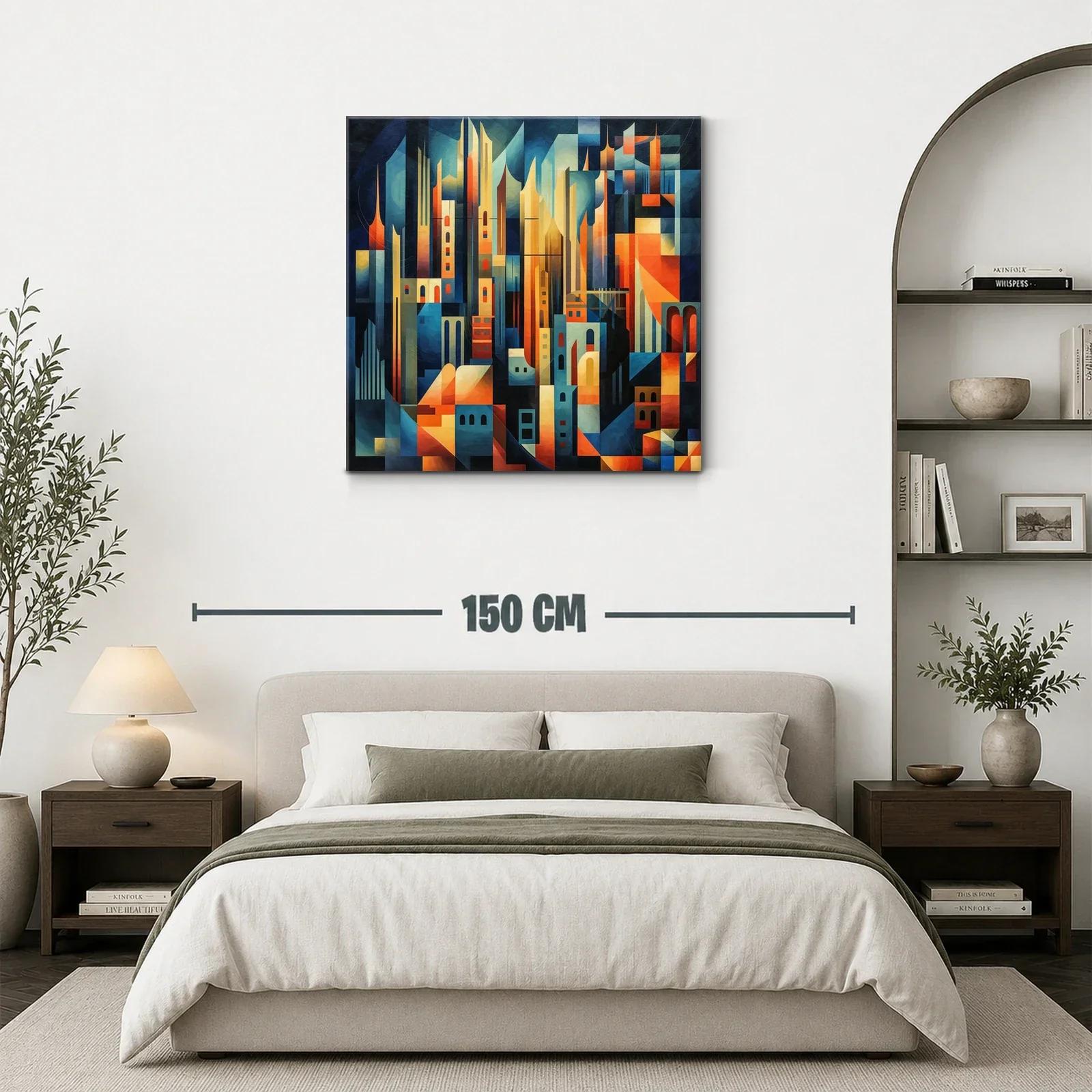 Composición abstracta de ciudad con formas geométricas vibrantes — miniatura 3