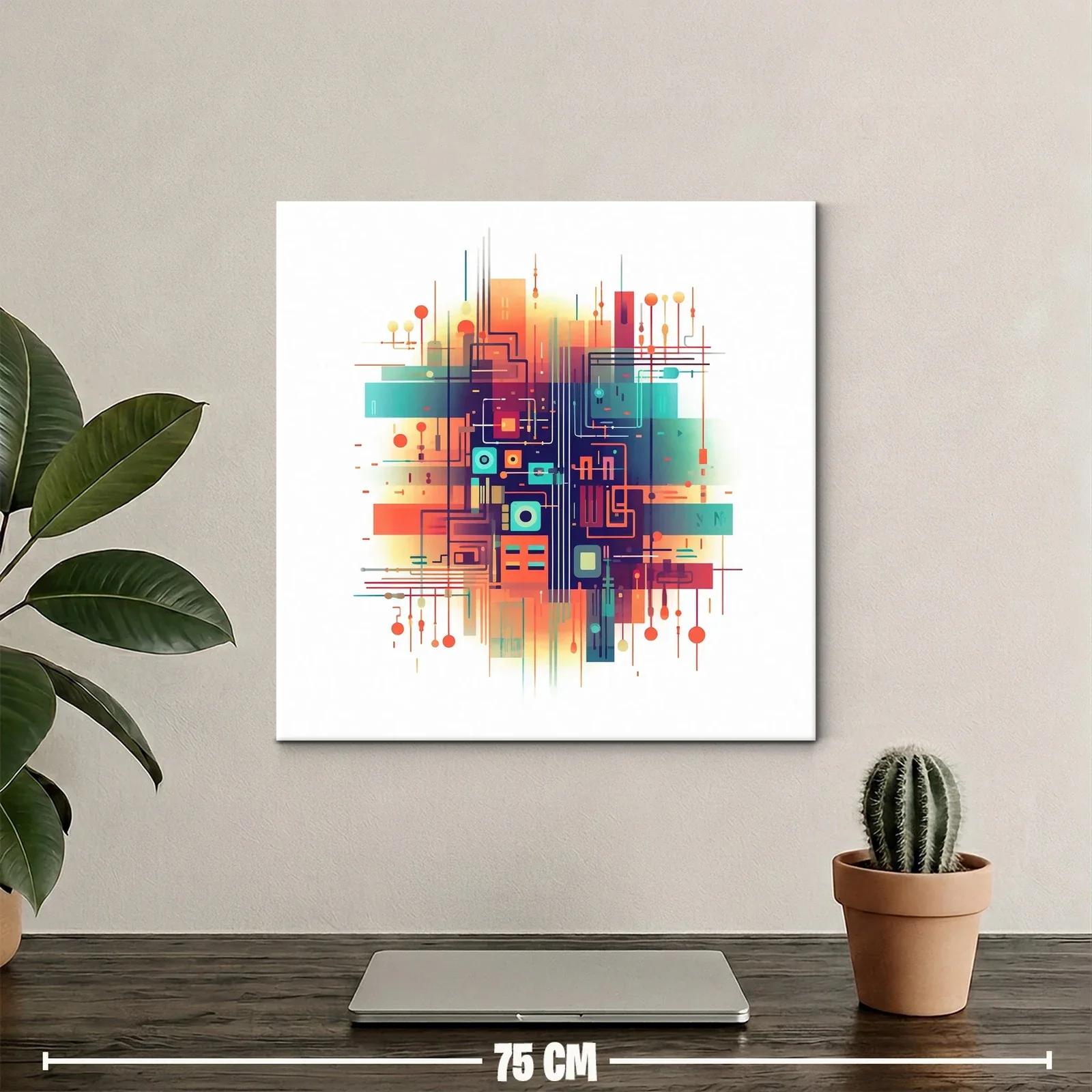 Composición abstracta con formas geométricas y tonos vibrantes — miniatura 2