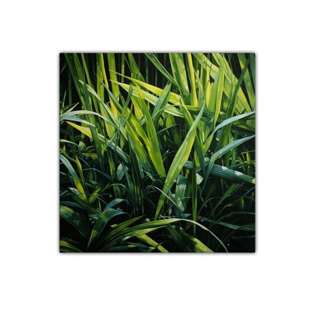 Cuadro decorativo intenso con hojas verdes naturales