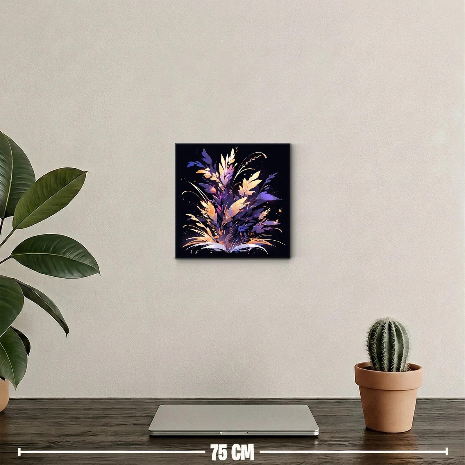 Composición floral brillante con tonos morados y dorados — miniatura 2