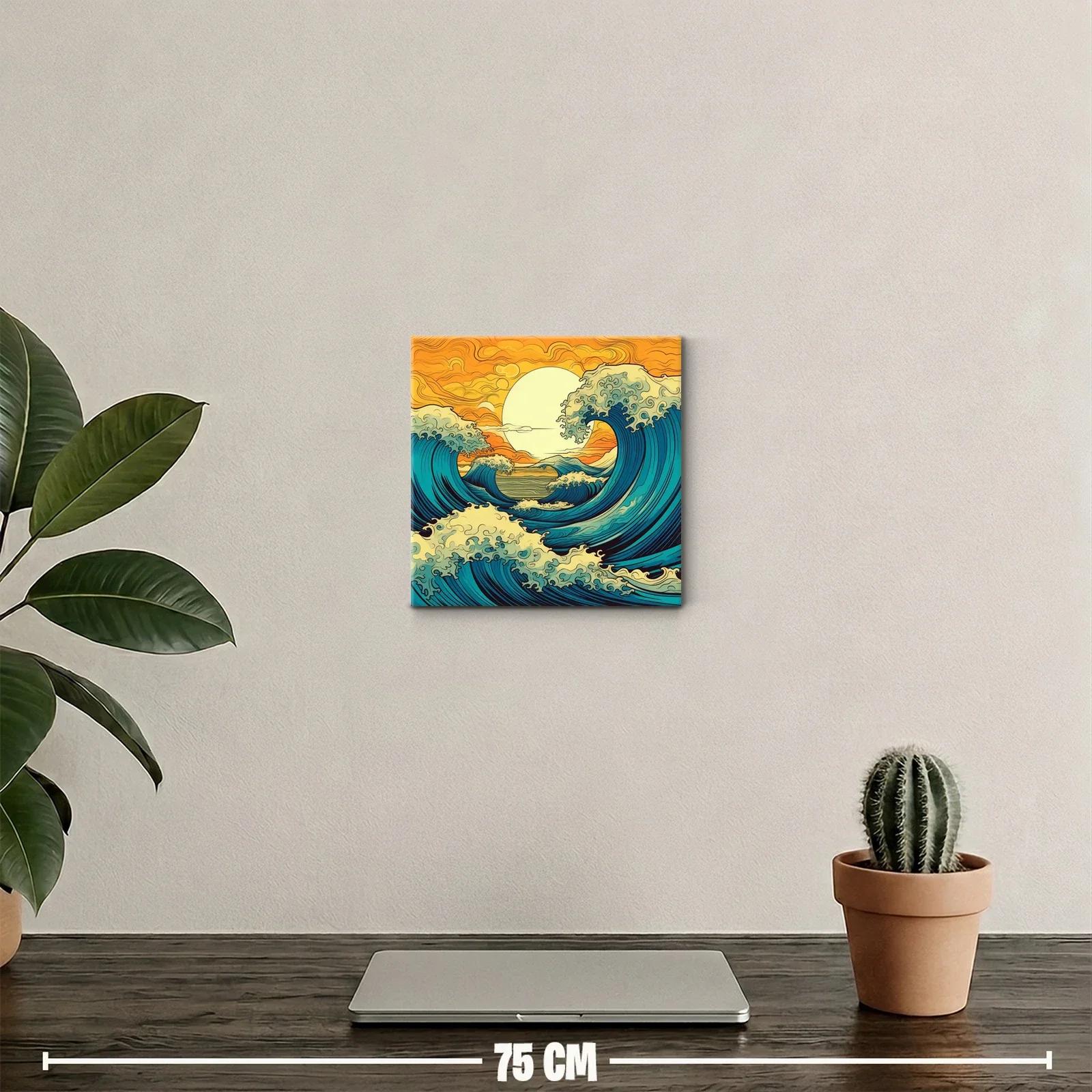 Olas vibrantes bajo un sol dorado en movimiento continuo — miniatura 2