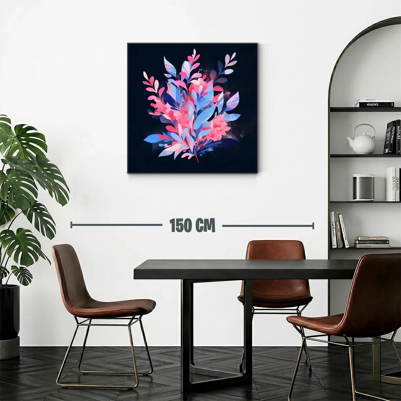 Composición floral vibrante con tonos rosa y azul — miniatura 2
