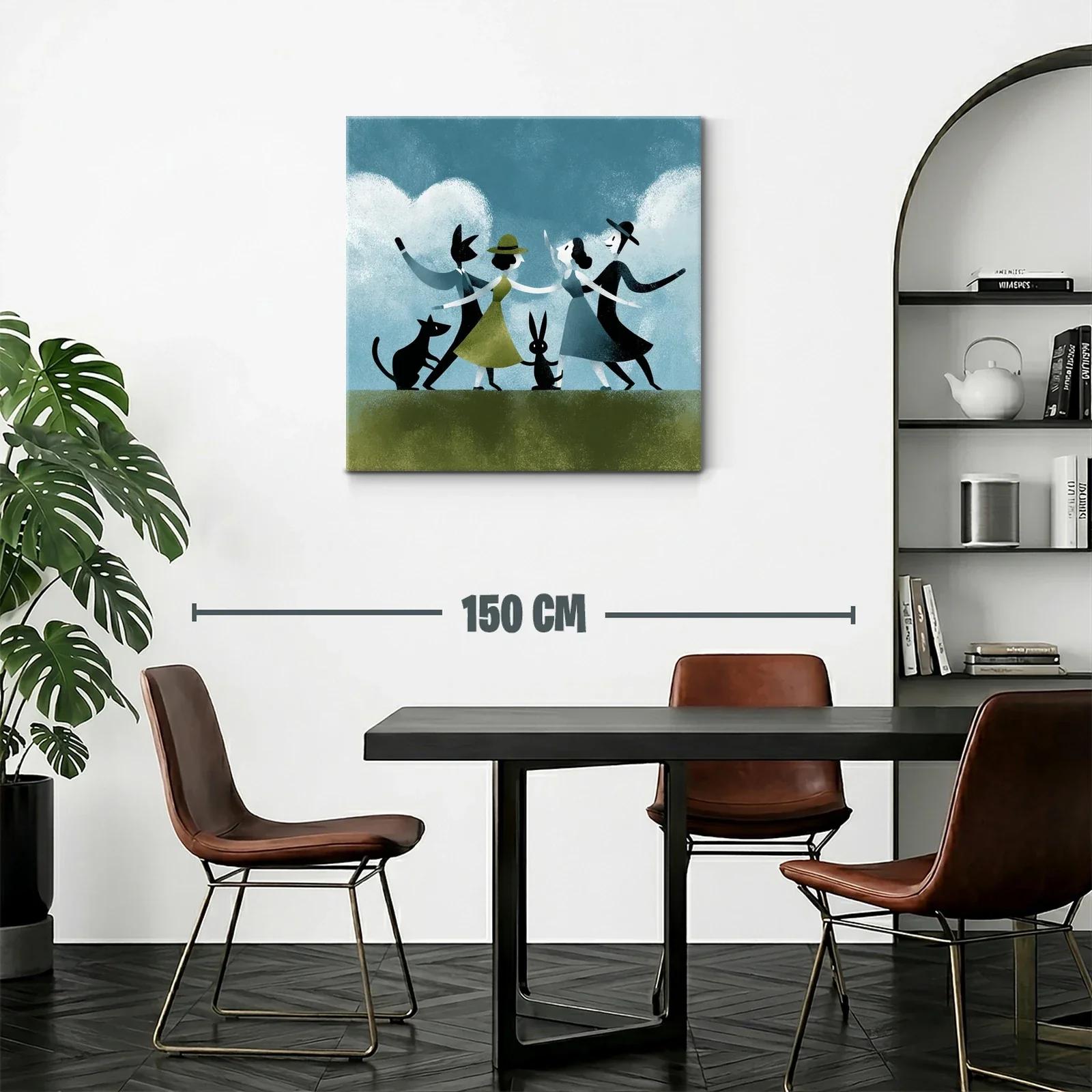 Danza Alegre con Animales en Tonos Suaves y Naturales — miniatura 2