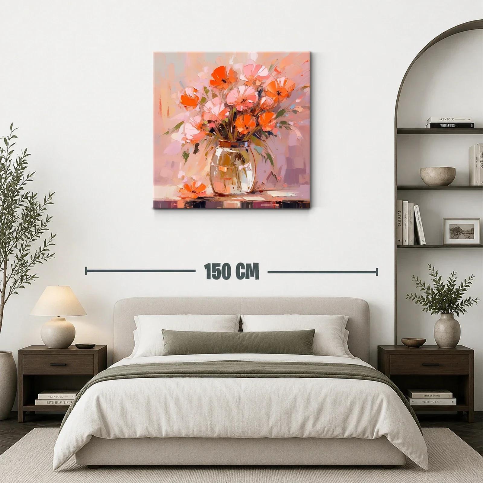Cuadro floral con bouquet en tonos cálidos y suaves — miniatura 3