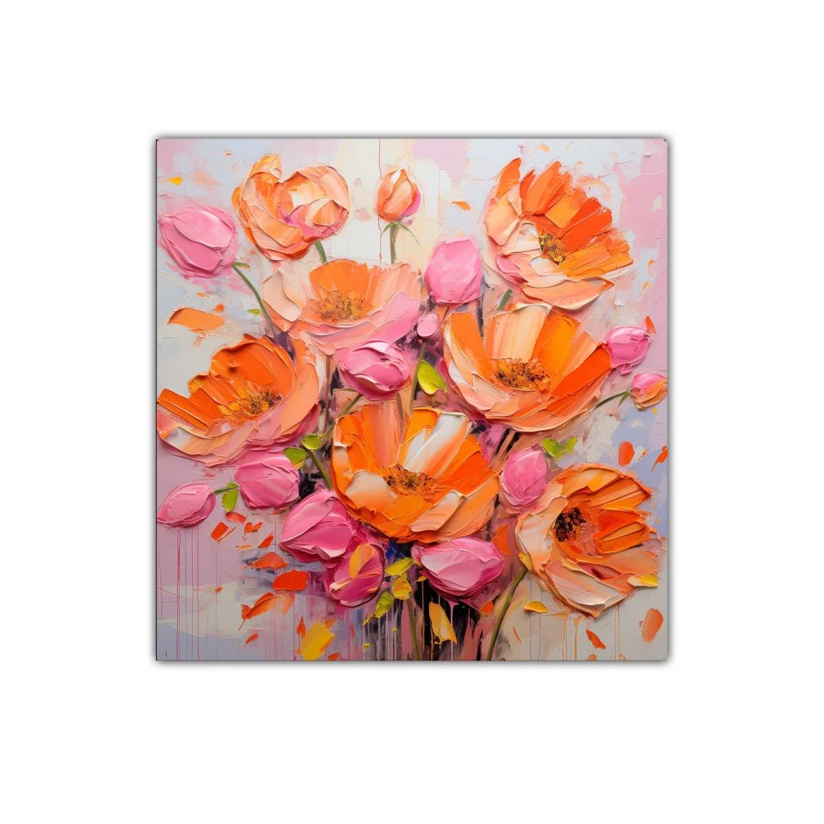 Ramo vibrante de flores en tonos naranjas y rosas — imagen principal
