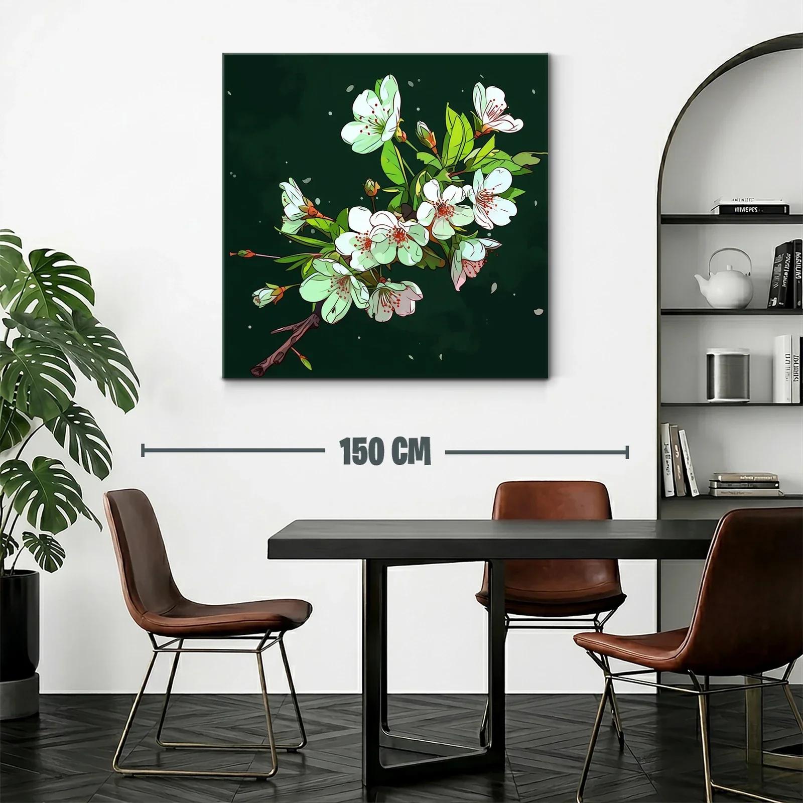 Elegant rama de flores blancas sobre fondo oscuro — miniatura 2