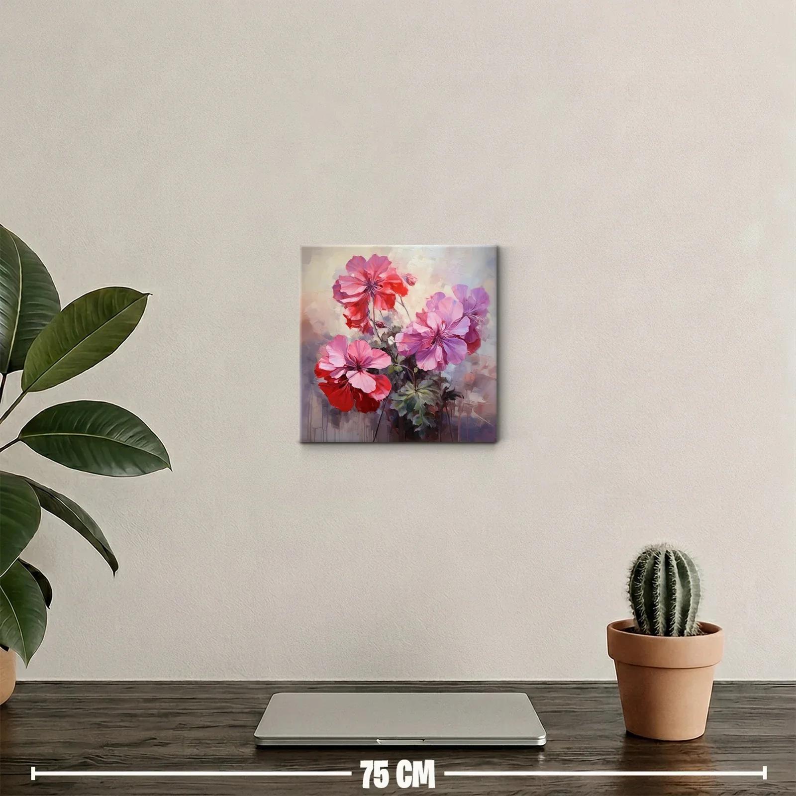 Cuadro decorativo con delicadas flores en tonos rojos y rosas — miniatura 2