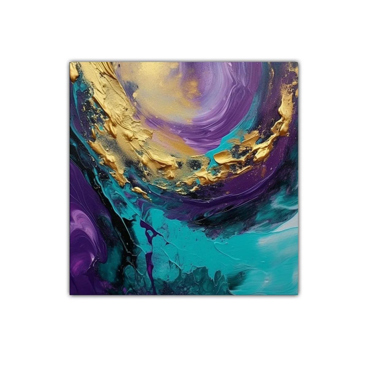 Explosión de color abstracta en tonos turquesa y dorado — imagen principal