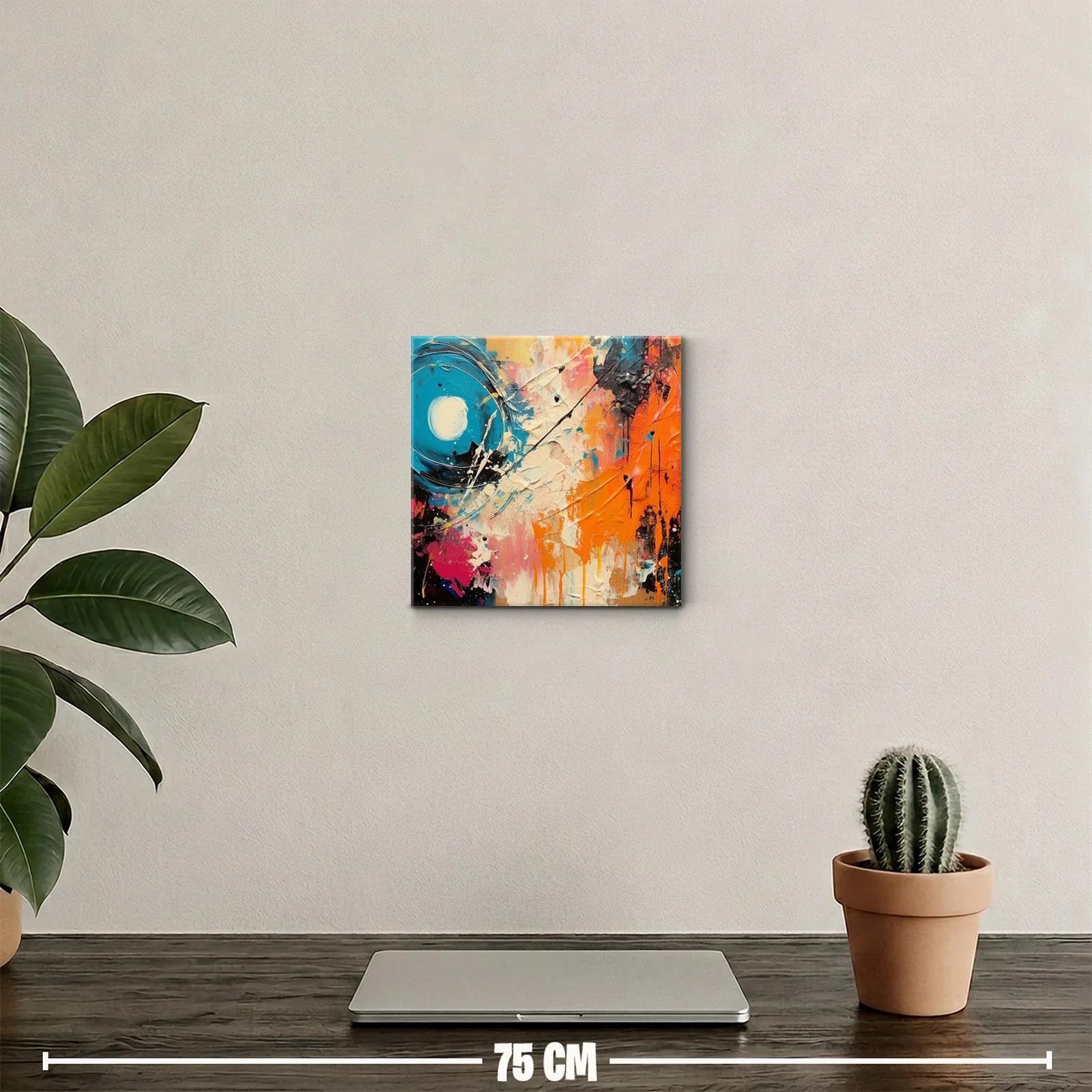 Cuadro abstracto vibrante con explosion de colores intensos — miniatura 2