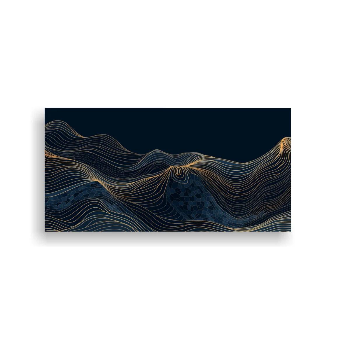 Cuadro ondas topográficas doradas — imagen principal