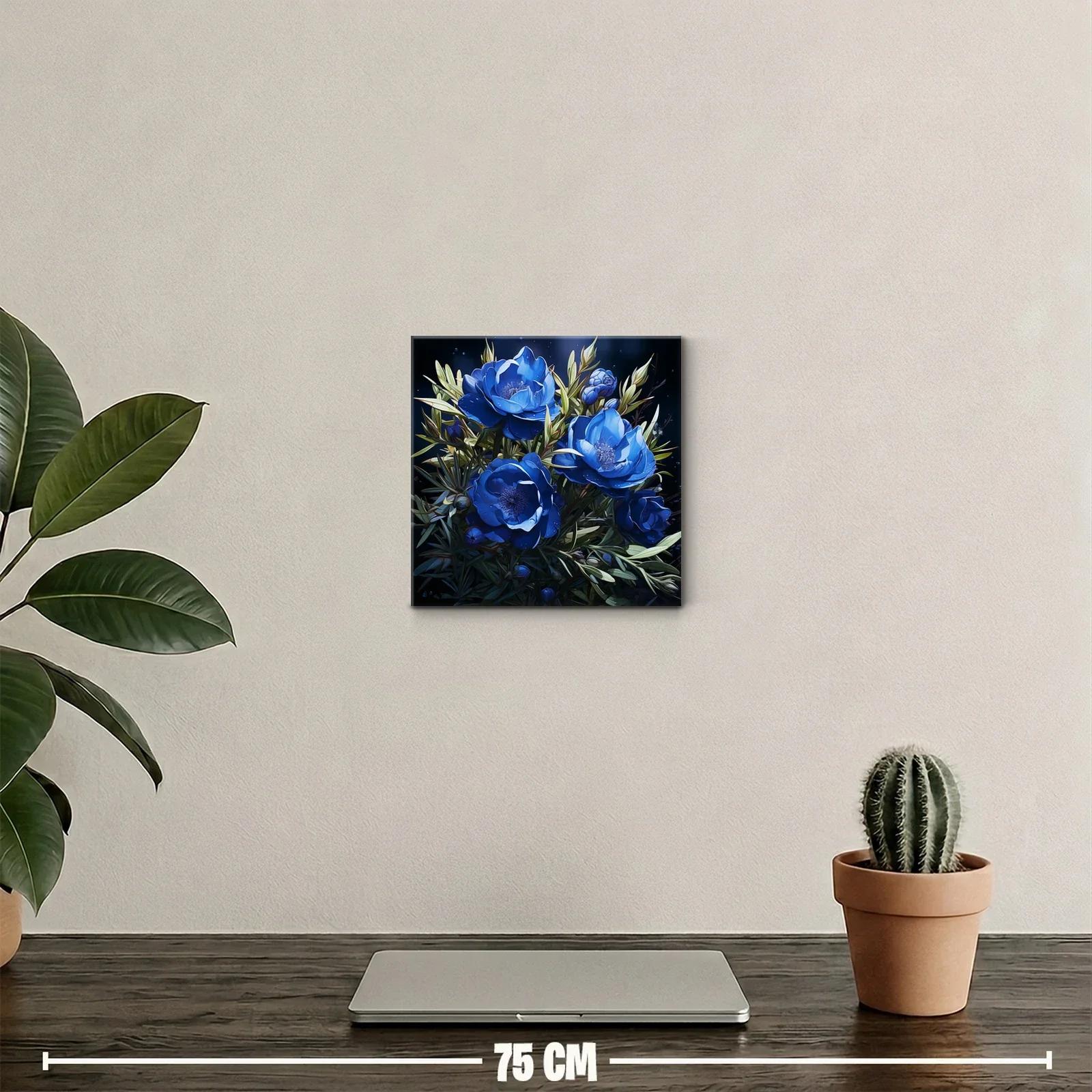 Cuadro decorativo con ramo de flores azules vibrantes — miniatura 2